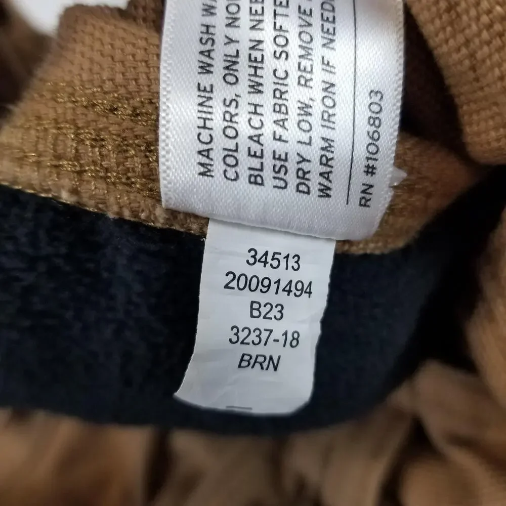 Duluth Fire Hose Pants Mens 38x32 Brown Fleece Lined Relaxed Cargo Work 34513